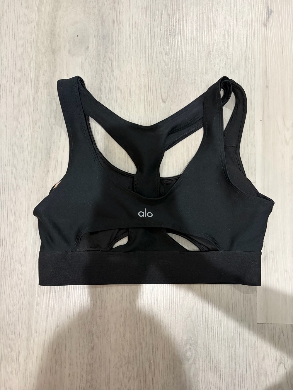 ALO Yoga Black Racerback Cutout Sports Bra